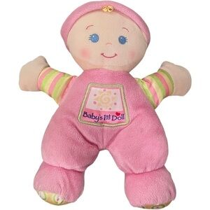 FISHER Price Babys My First Doll Pink 10” Plush Baby Rattle Security Lovey 2008
